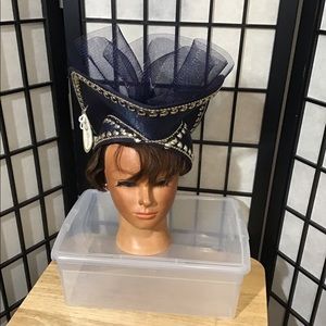 NWT VTG New York Adolfo Realites Absolutely Gourgous Vintage Blue Fascinator